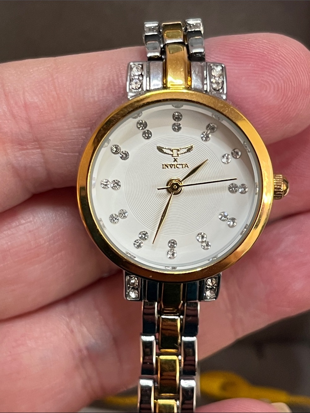 Invicta Two-Tone Gold and Silver Women's Crystal Accent Watch